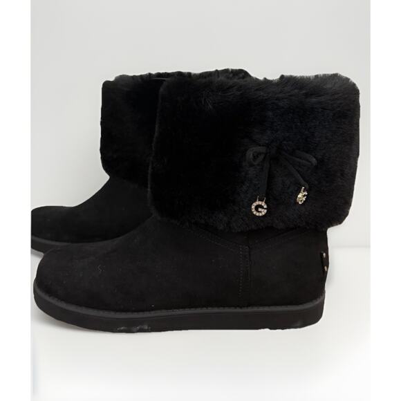 GBG Los Angeles Shoes - NEW GBG Los Angeles Faux Fur Winter Ankle Boots 10 Black Cozy Slip On Boots